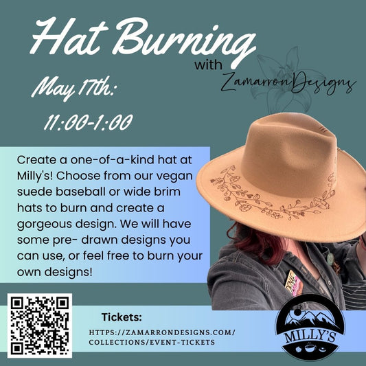 May 17 - Hat Burning at Milly's Community Cafe