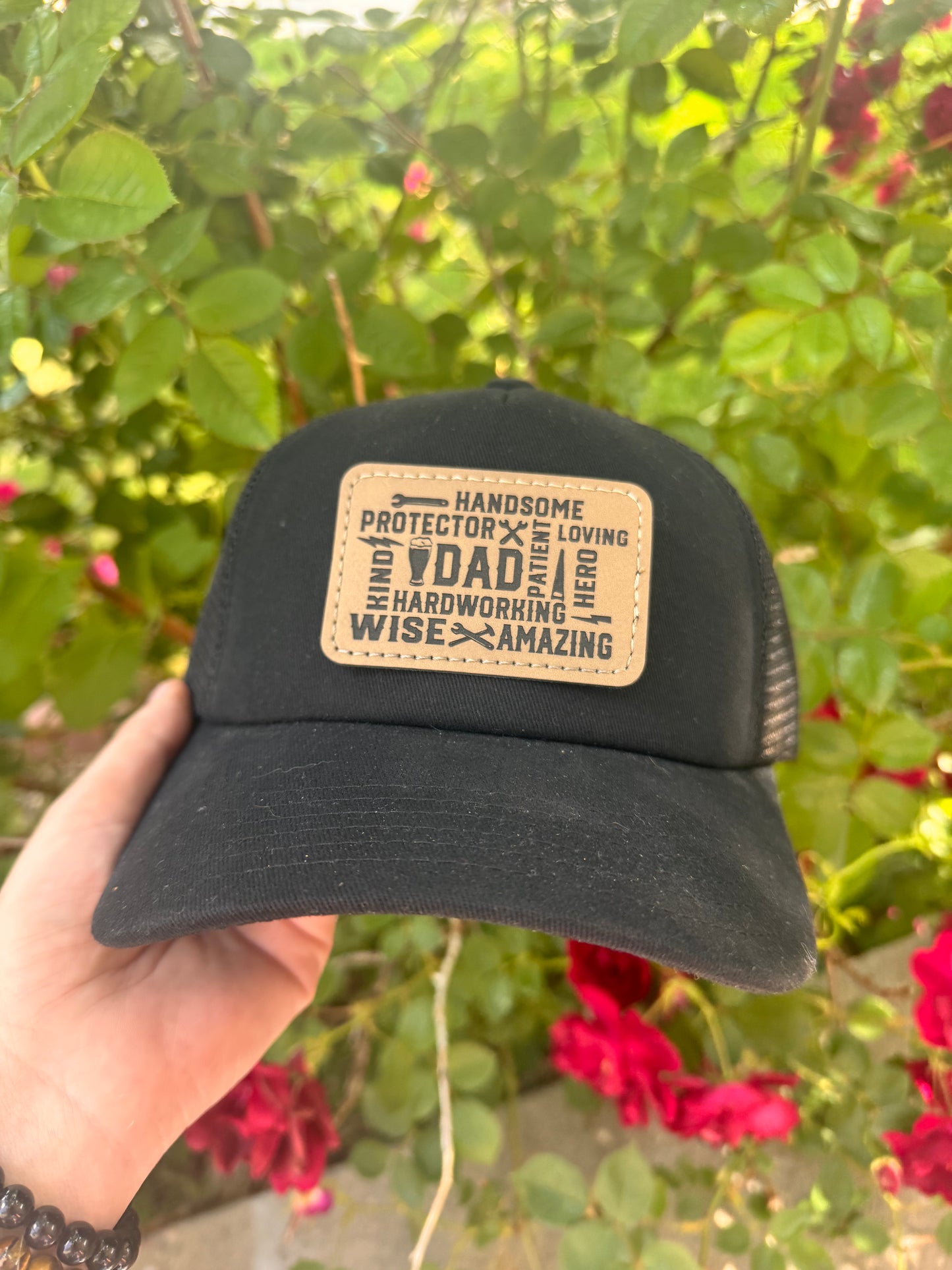 Father’s Day - engraved leather patch hats