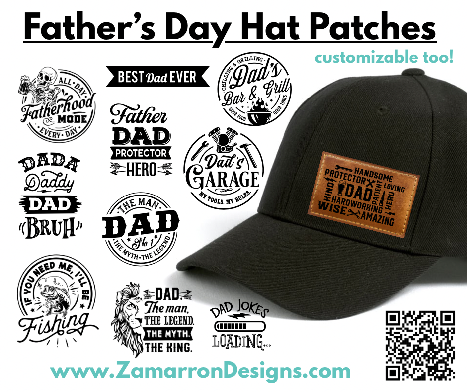 Father’s Day - engraved leather patch hats