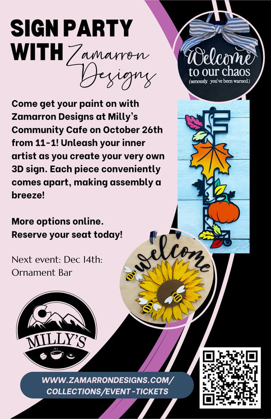 Milly's Community Cafe - Season Sign Paint Party