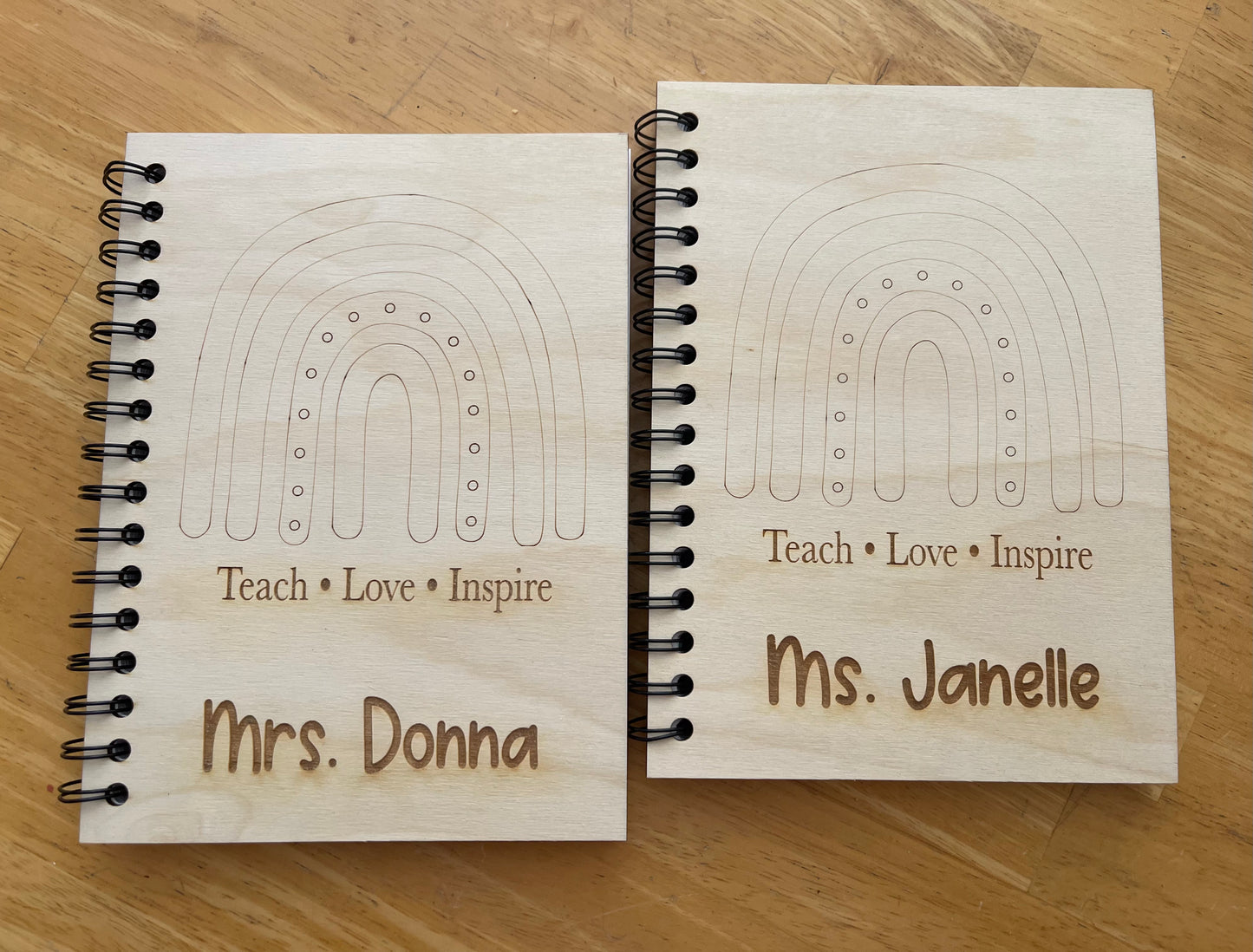 Engraved notebooks