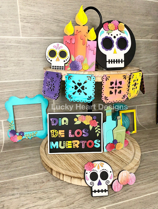 Dia de Los Muertos tiered tray