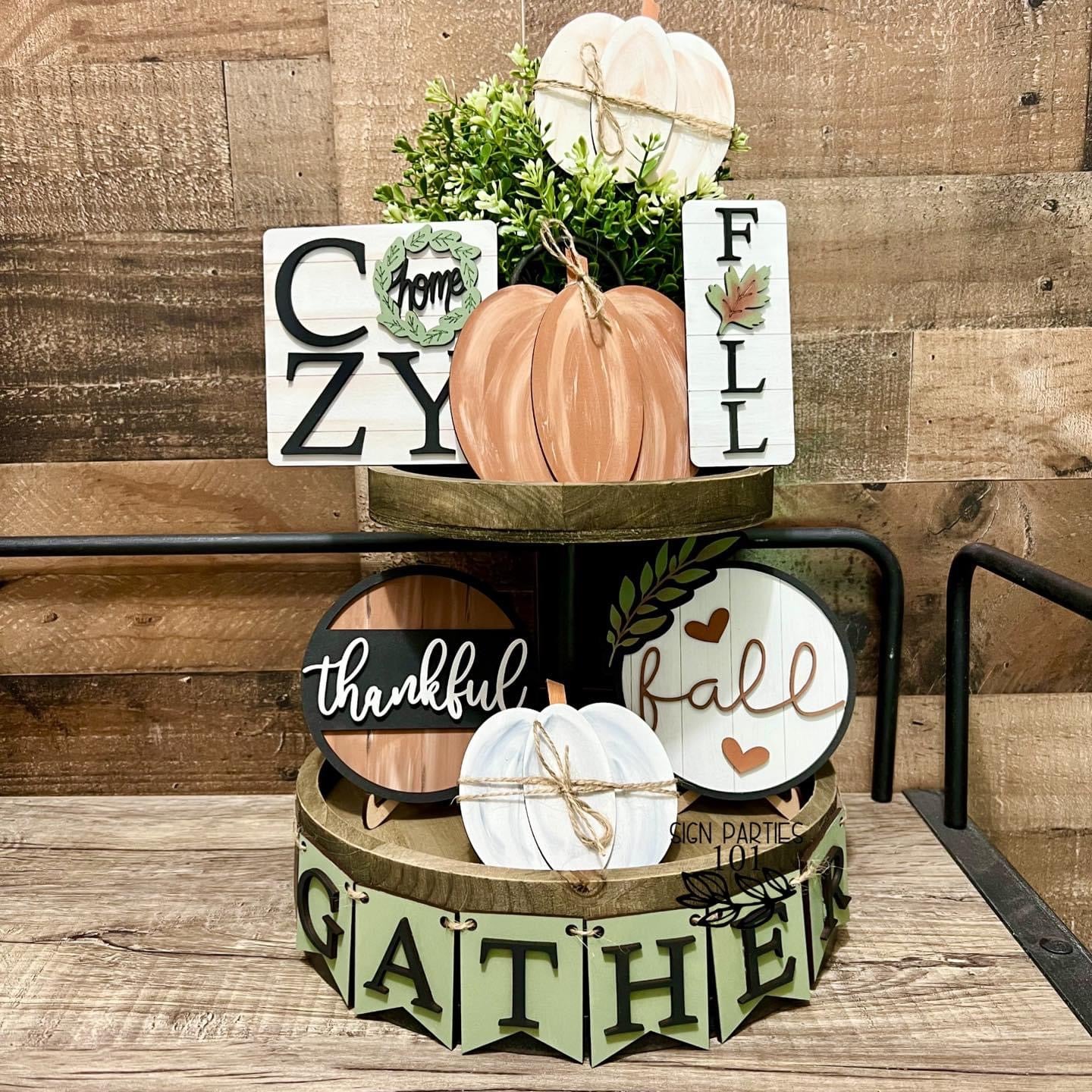 Cozy Fall tiered tray set